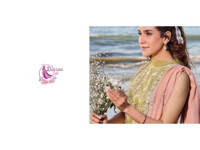 Izela vol 1 by Dinsaa suit cotton self embroidered unstitched dress material catalogue at low rate salwar kameez catalogs