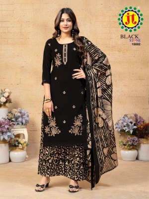 JAMATMAL TILOKCHAND Black Stone Premium Work Suits Exclusive 5 Designs  Rayon Fabric with Embroidery and Lace wholesale radymade suits  readymade suit catalogs