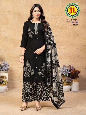 JAMATMAL TILOKCHAND Black Stone Premium Work Suits Exclusive 5 Designs  Rayon Fabric with Embroidery and Lace wholesale radymade suits  readymade suit catalogs