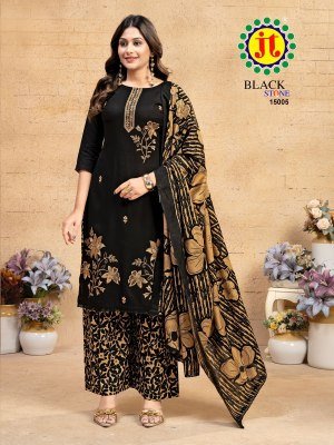 JAMATMAL TILOKCHAND Black Stone Premium Work Suits Exclusive 5 Designs  Rayon Fabric with Embroidery and Lace wholesale radymade suits  readymade suit catalogs