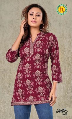 JT Selfie vol 2 fancy pure cotton printed western short top catalogue at low rate western wear catalogs