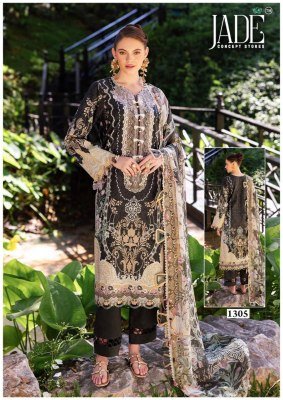 Jade Bin Saeed Heavy Luxury Vol 13 Unstitched Suit Pure Heavy Lawn Cotton Top And Bottom with Pure Cotton Dupatta Wholesale dress material catalogs