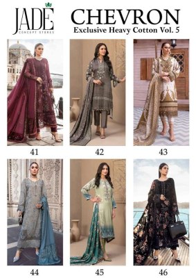 Jade Chevron Exclusive Heavy Cotton Vol 5 Karachi Cotton Pakistani Suits catalogue wholesale rate  pakistani suit catalogs