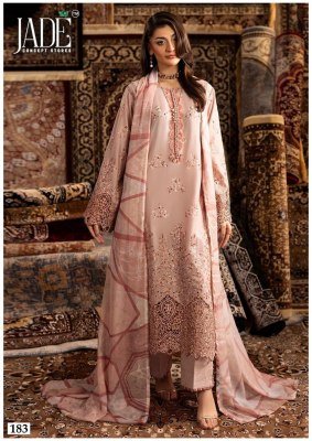 Jade Chevron Vol-19 Karachi Heavy Lawn Cotton Kurti Pant Dupatta Set Karachi suits catalogs