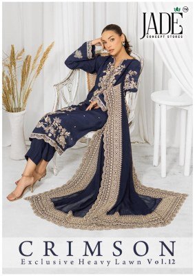 Jade Concept Store Crimson Exclusive Lawn Collection Vol 12 Unstitched Top And Bottom Premium Lawn Dupatta Pure Cotton Wholesale JADE