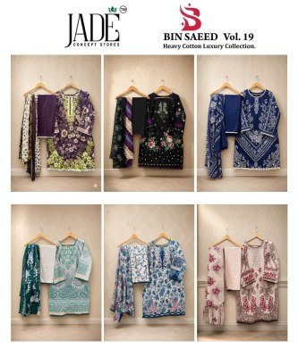 Jade Concept Stores Bin Saeed Vol-19 Heavy Cotton Readymade Suit Collection readymade suit catalogs