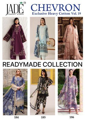 Jade Concept Stores Chevron Vol-19 Heavy Cotton Readymade Kurti Set kurti pant with dupatta Catalogs