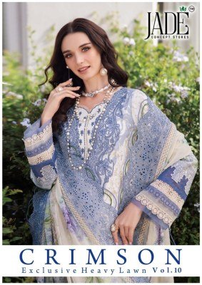 Jade Crimson Exclusive Heavy Lawn Collection Vol 10 Pure Heavy Lawn Top And Bottom with Pure Cotton Dupatta Wholesale JADE
