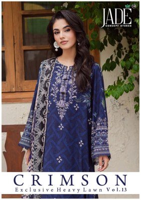 Jade Crimson Vol 13 Karachi Dress Material lawn cotton catalogue wholesale rate  dress material catalogs