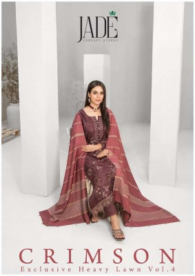 Jade Crimson Vol 4 Exclusive Lawn Cotton Karachi Suits catalogue wholesale rate  Amavi