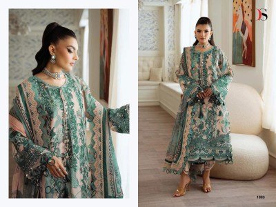 Jade Premium Deepsy Suits Heavy Self Embroidered Cotton with Chiffon Print Dupatta for Bulk Wholesale dress material catalogs