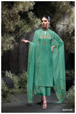 Jaeda by Ganga Premium cotton Silk Satin Unstitched dress in affordable rate salwar kameez catalogs