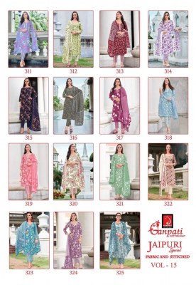 Jaipuri Special Vol 15 by Ganpati Heavy Cotton Printed dress material collection with low rate salwar kameez catalogs