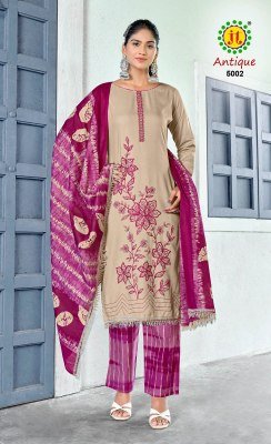 Jamatmal Tilokchand Antique 5 Unstitched Dress Material set  crafted from rayon fabric with sequence embroidery work  lace  printed bottom  and matchi dress material catalogs