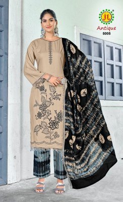 Jamatmal Tilokchand Antique 5 Unstitched Dress Material set  crafted from rayon fabric with sequence embroidery work  lace  printed bottom  and matchi dress material catalogs