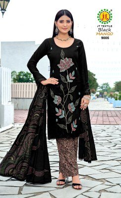 Jamatmal Tilokchand Black Mango 9 Premium Rayon Coding Work Suit Dress Material Wholesale dress material catalogs