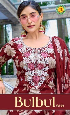 Jamatmal Tilokchand Bulbul 4 Designer Unstitched Rayon Fabric Suit Set Top, Bottom And Dupatta Wholesale dress material catalogs