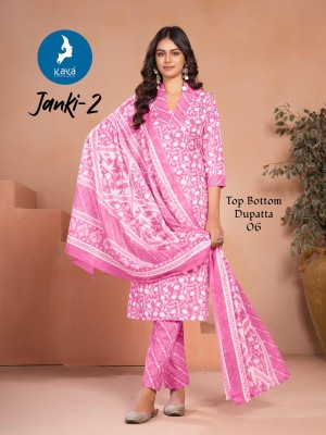 Janki 2 by Kaya 3 piece Cotton printed straight readymade suit collection at affordable rate readymade suit catalogs