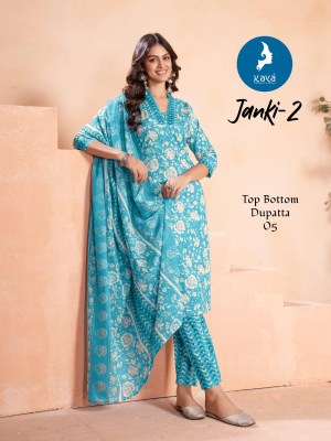 Janki 2 by Kaya 3 piece Cotton printed straight readymade suit collection at affordable rate readymade suit catalogs