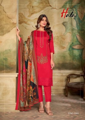Jashn E ishq vol 01 by Hala traders pure heavy embroidered unstitched suit catalogue at affordable rate Amavi