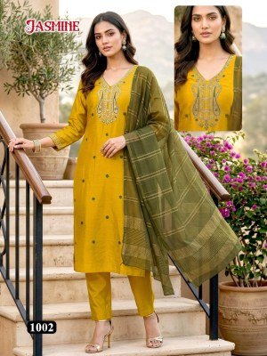Jasmine Vertikan Silk Kurti Pant with Heavy Chanderi Border Dupatta kurti pant with dupatta Catalogs