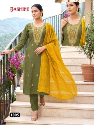 Jasmine Vertikan Silk Kurti Pant with Heavy Chanderi Border Dupatta kurti pant with dupatta Catalogs