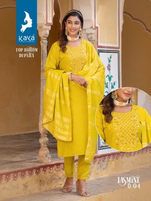 Jasmine luanching beautiful embrodery neck with fancy dupatta kurti bottom and dupatta set readymade suits