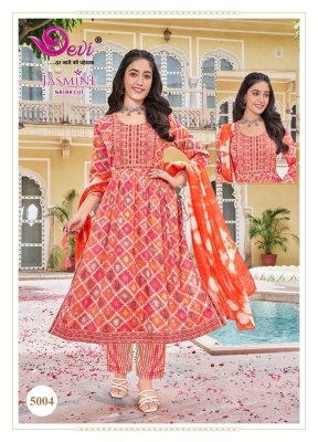 Jasmine vol 5 by devi heavy reyon nayra cut readymade suit catalogue at affordable rate fancy Anarkali suit catalogs