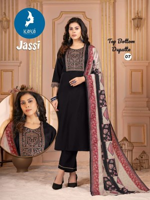 Jassi by Kaya Roman Silk Straight Digital Printed Kurti Pant And Dupatta catalogue at low price  readymade suit catalogs