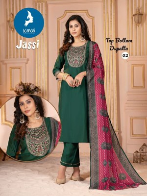 Jassi by Kaya Roman Silk Straight Digital Printed Kurti Pant And Dupatta catalogue at low price  readymade suit catalogs