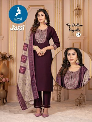 Jassi by Kaya Roman Silk Straight Digital Printed Kurti Pant And Dupatta catalogue at low price  readymade suit catalogs