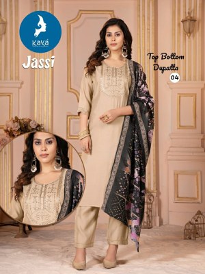 Jassi by Kaya Roman Silk Straight Digital Printed Kurti Pant And Dupatta catalogue at low price  readymade suit catalogs