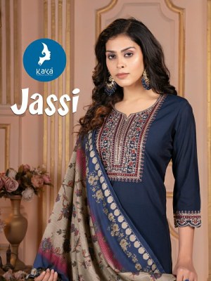 Jassi by Kaya Roman Silk Straight Digital Printed Kurti Pant And Dupatta catalogue at low price  readymade suit catalogs