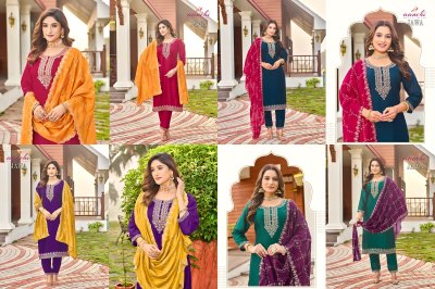 Jawa by Aanchi Vichitra Neck work dress with bottom and dupatta at low price readymade suit catalogs