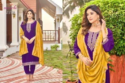 Jawa by Aanchi Vichitra Neck work dress with bottom and dupatta at low price readymade suit catalogs