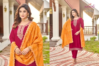 Jawa by Aanchi Vichitra Neck work dress with bottom and dupatta at low price readymade suit catalogs