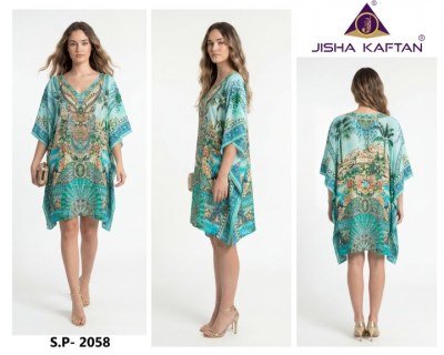 Jelite Jisha Kaftan Silk Poncho Vol. 8 Digital Printed Feather Silk Kaftan kurtis catalogs