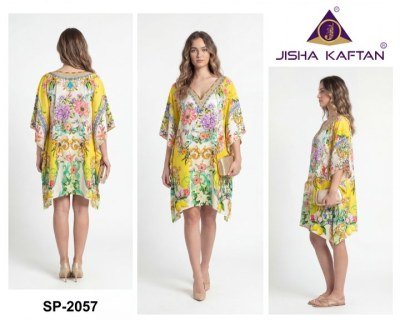 Jelite Jisha Kaftan Silk Poncho Vol. 8 Digital Printed Feather Silk Kaftan kurtis catalogs