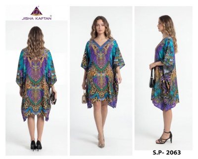 Jelite Jisha Kaftan Silk Poncho Vol. 8 Digital Printed Feather Silk Kaftan kurtis catalogs
