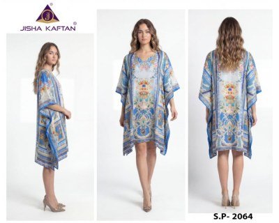 Jelite Jisha Kaftan Silk Poncho Vol. 8 Digital Printed Feather Silk Kaftan kurtis catalogs