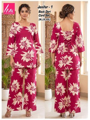 Jenifer Liva Rayon Co-Ord Set with Back Dori & Plazo with Pocket wholesale catalogs
