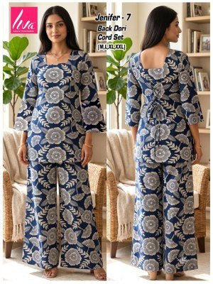 Jenifer Liva Rayon Co-Ord Set with Back Dori & Plazo with Pocket Size wise Combo Set