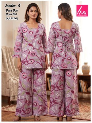 Jenifer Liva Rayon Co-Ord Set with Back Dori & Plazo with Pocket Size wise Combo Set