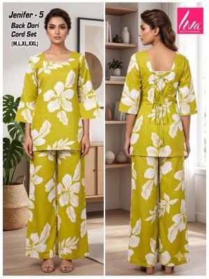 Jenifer Liva Rayon Co-Ord Set with Back Dori & Plazo with Pocket Size wise Combo Set