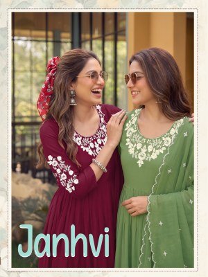 Jhanvi Heavy Mul Chanderi Kurti pant with Dupatta Set wholesale catalogs
