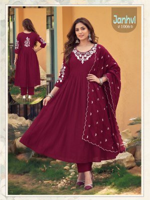 Jhanvi Heavy Mul Chanderi Kurti pant with Dupatta Set kurti pant with dupatta Catalogs