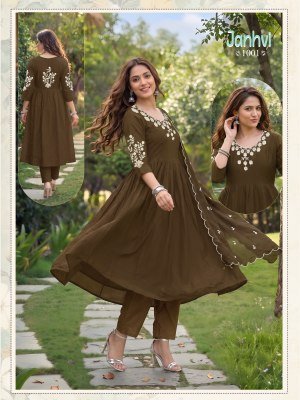 Jhanvi Heavy Mul Chanderi Kurti pant with Dupatta Set kurti pant with dupatta Catalogs