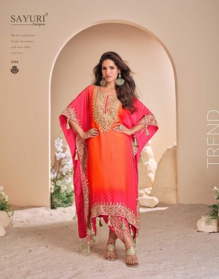 Jhoomar nx by Sayuri designer Pure Natiral crepe silk Readymade suit catalogue at affordable rate readymade suit catalogs