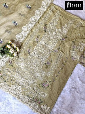 Jihan Ombre Collection D No 3707 3708 3709  Premium Unstitched Lawn Suit with Embroidery Patches And Kota Dupatta Wholesale pakistani suit catalogs