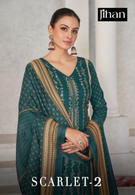 Jihan present scarlet lawn vol 2 designer pure lawn print with exclusive embroidered unstitched dress material at wholesale price Amavi